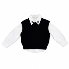 Black and white leather vest set