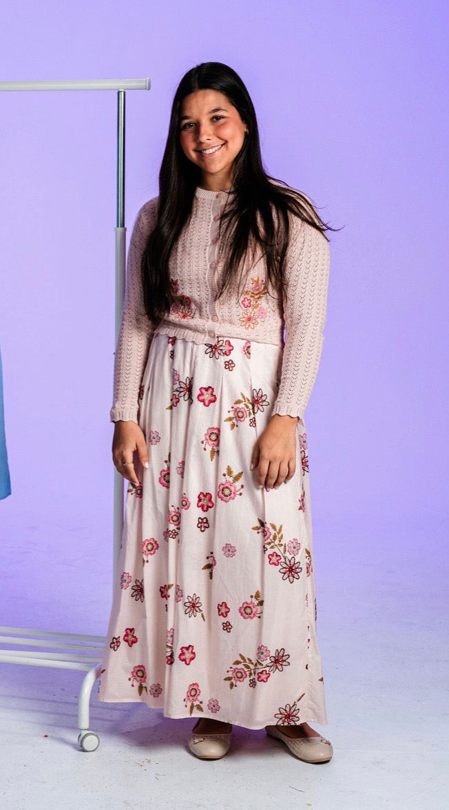 LIGHT PINK EMBROIDED SET