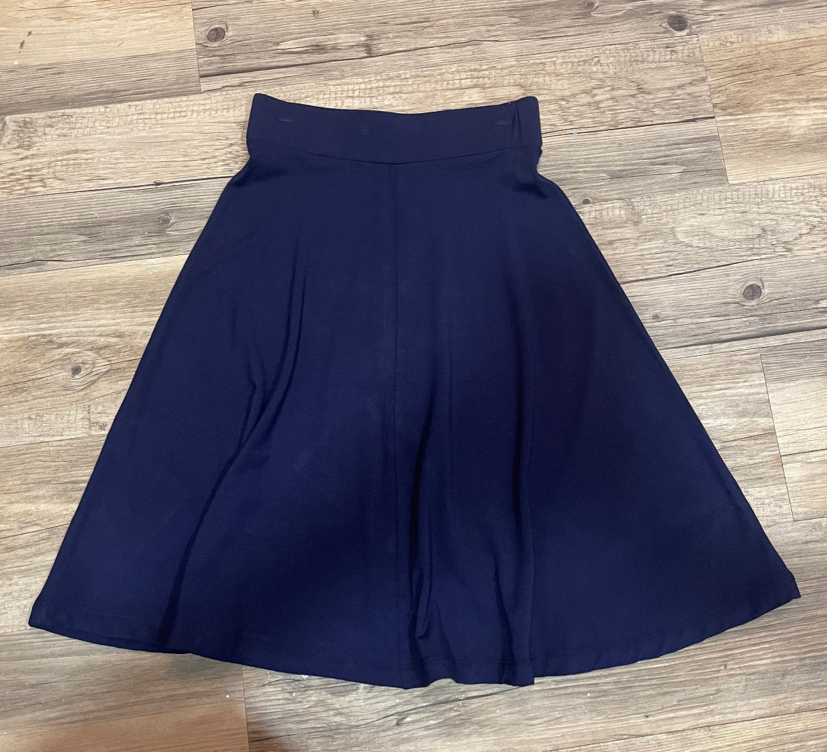 Navy knit circle skirt
