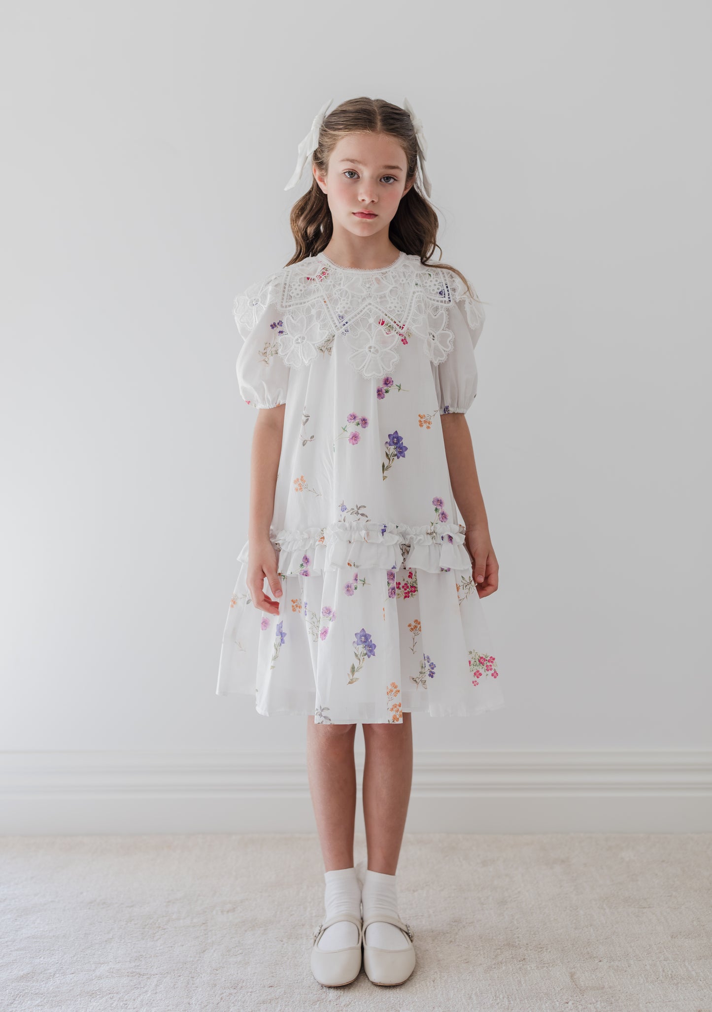 Floral Sketch Collar Dress