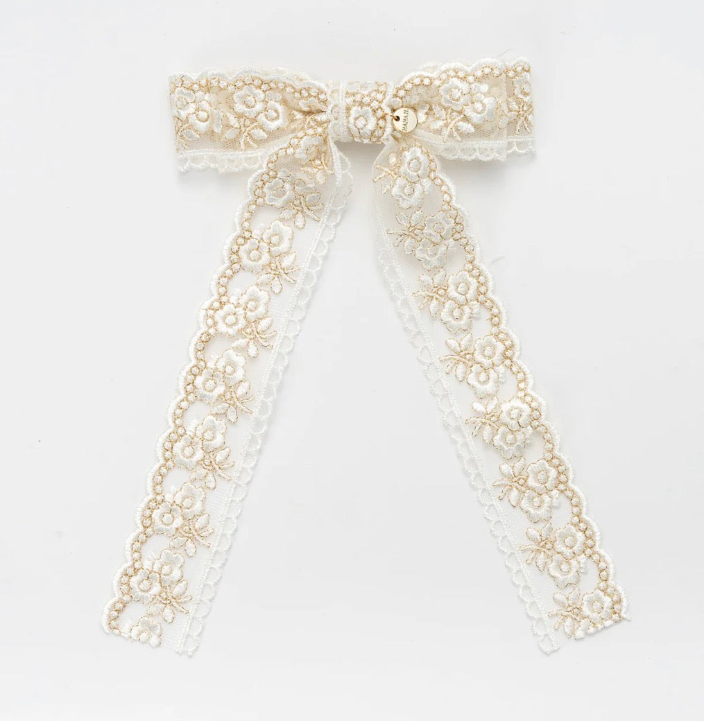 LACE DOUBLE BOW CLIP