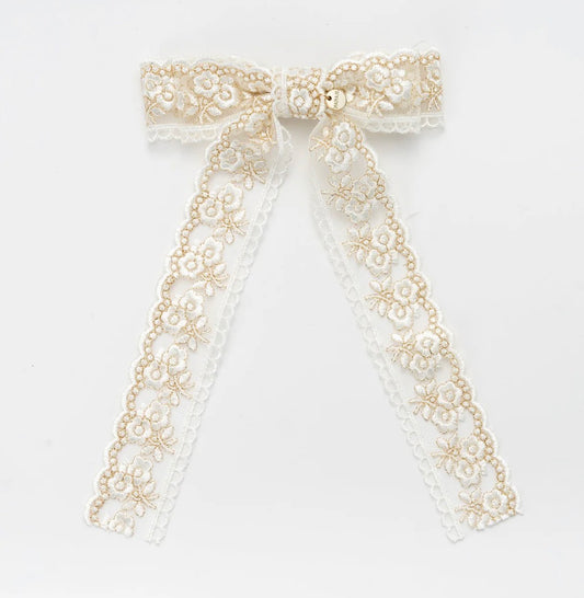 LACE DOUBLE BOW CLIP