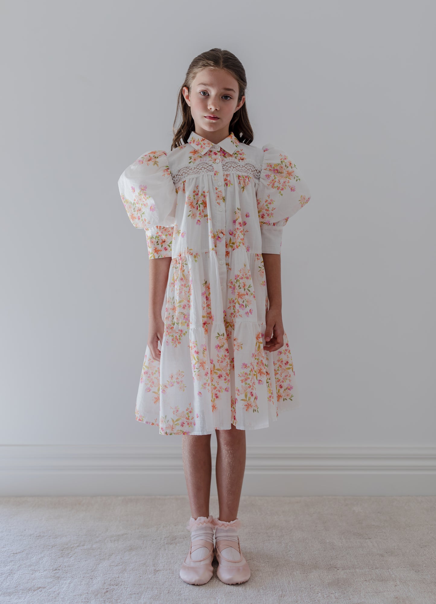 Ditsy print shirt dress