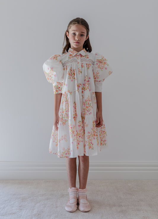 Ditsy print shirt dress