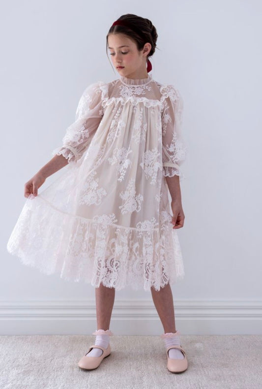 Cloud Pink Lace Dress