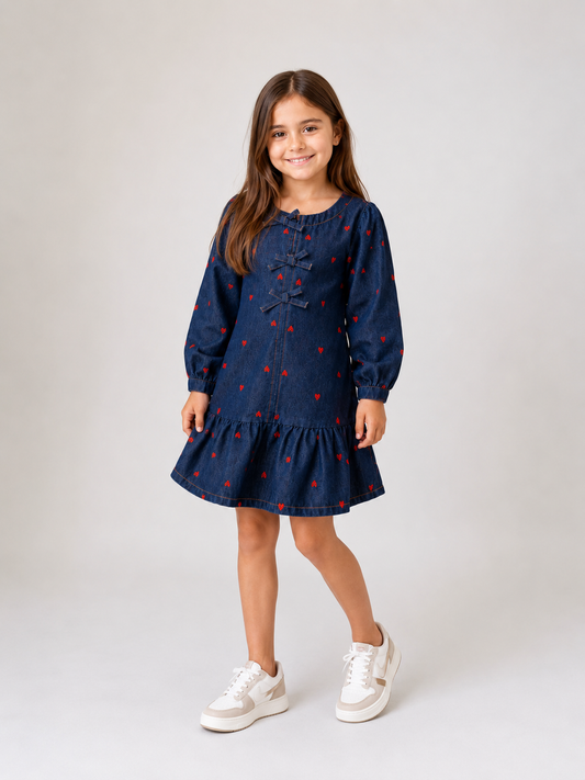 Denim Hearts Dress
