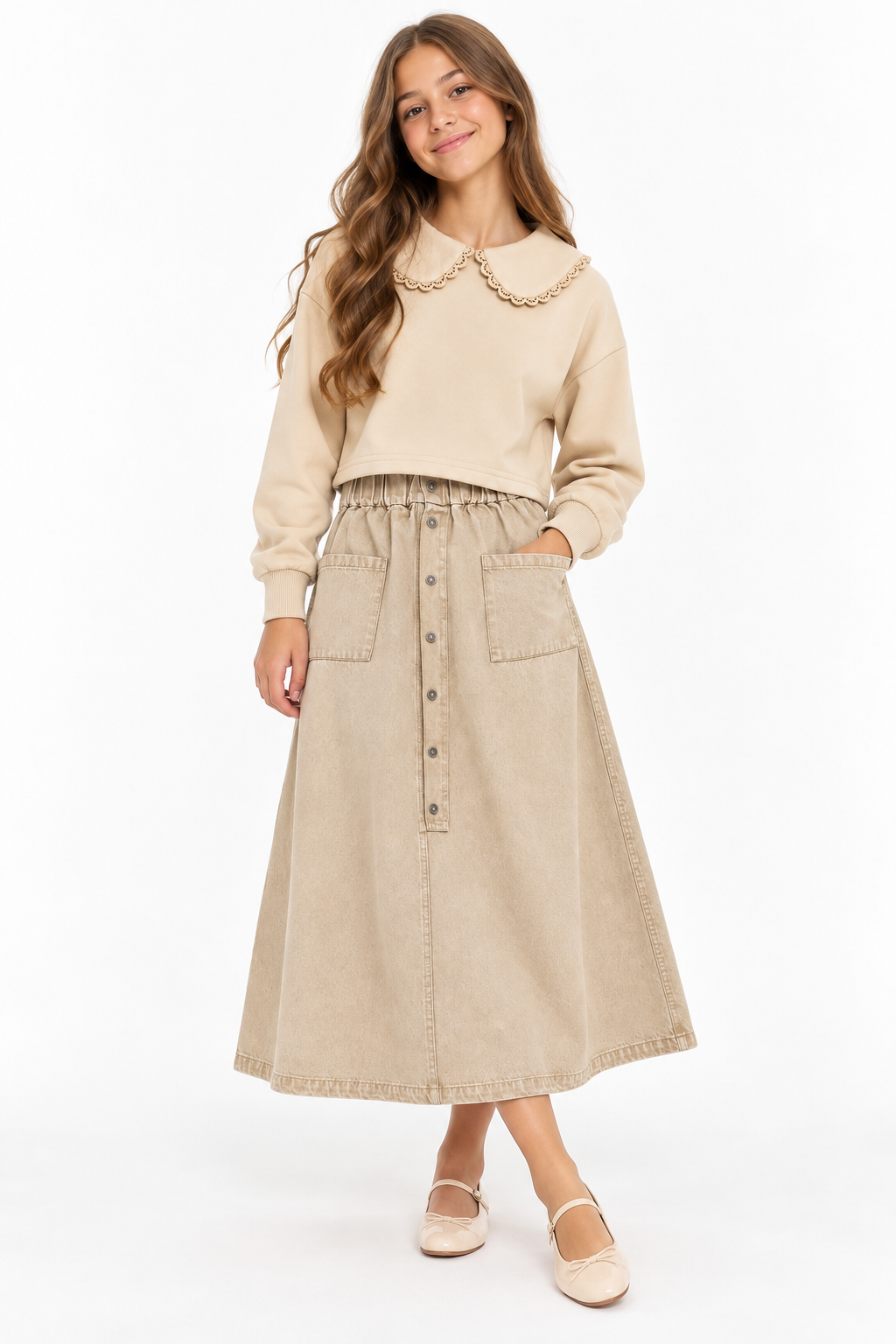 Twill taupe Midi set