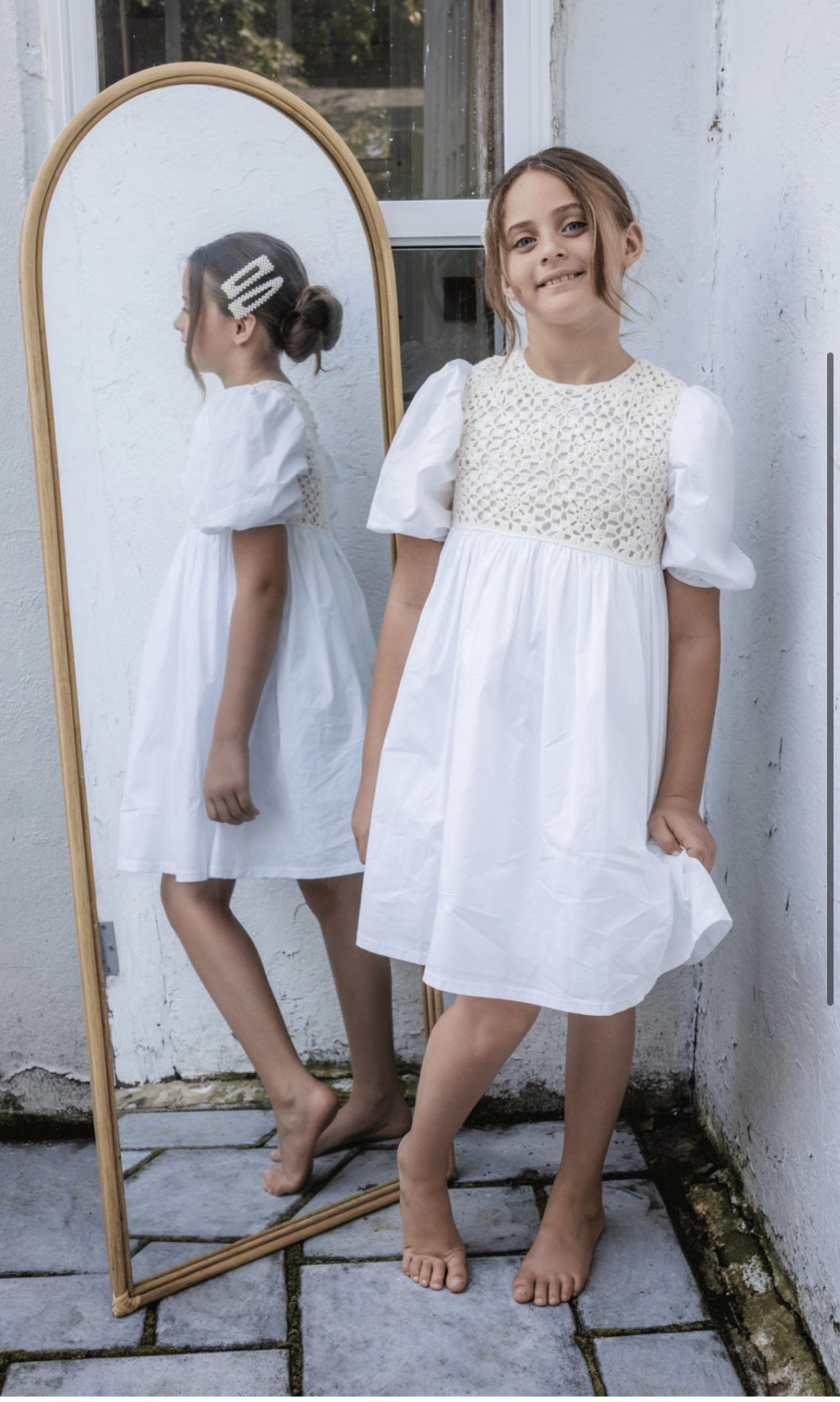 White Crochet Dress