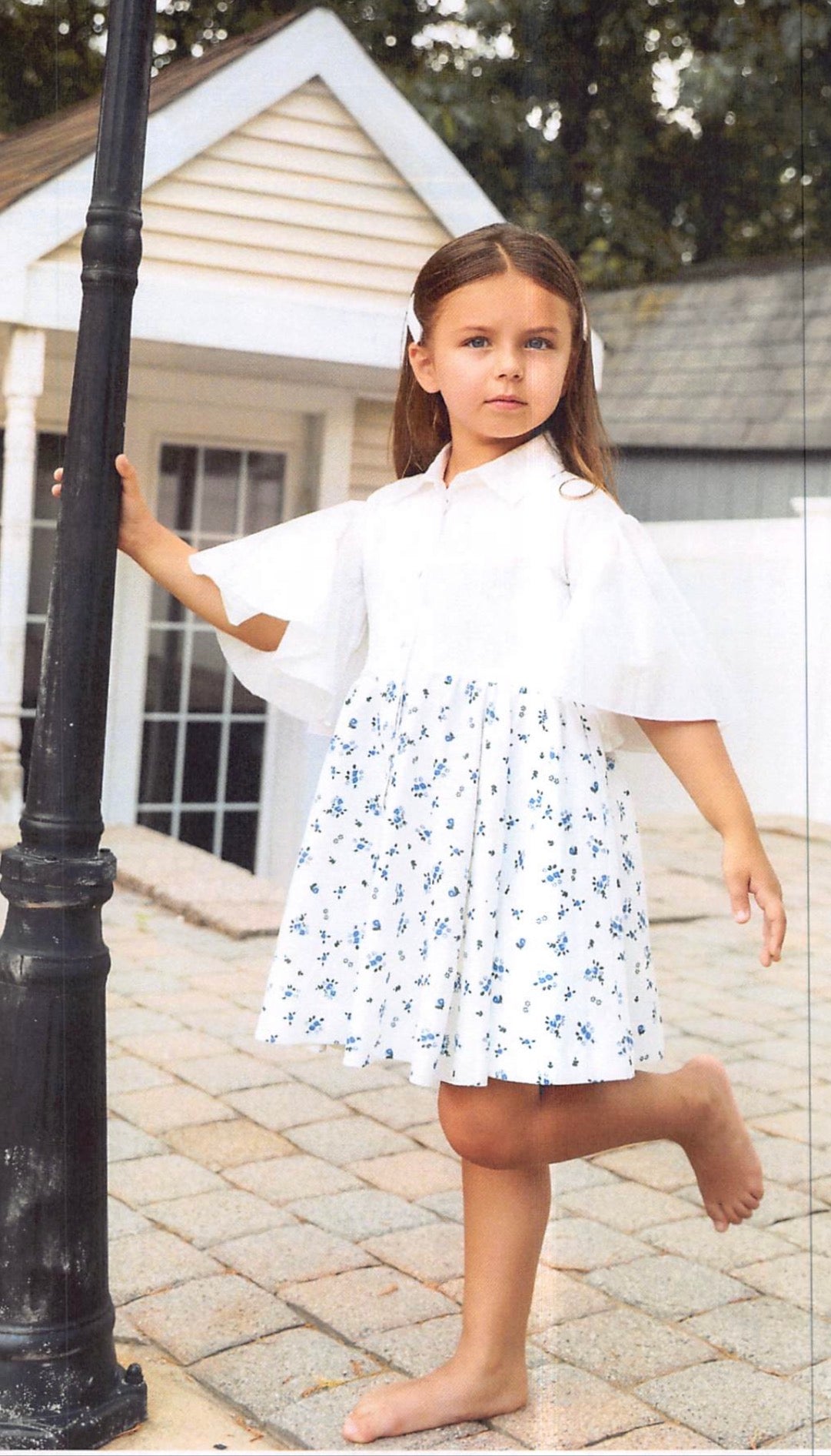 Blue floral flair dress
