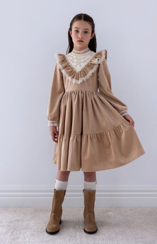 Vintage Yoke Cord Dress