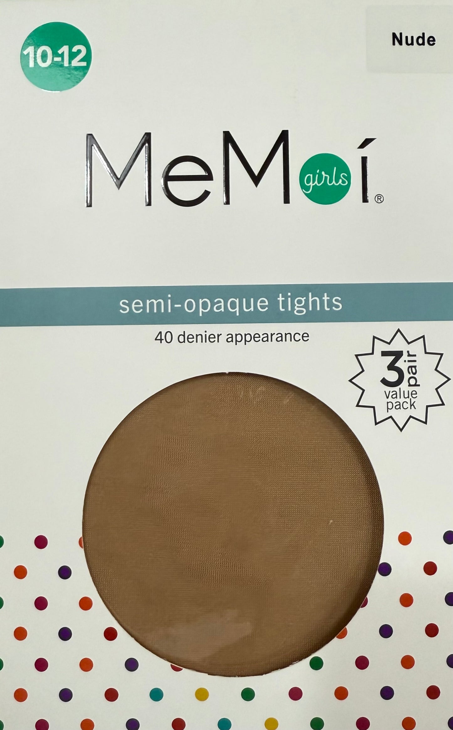 Girls NUDE SEMI OPAQUE TIGHTS 3 PACK 40D