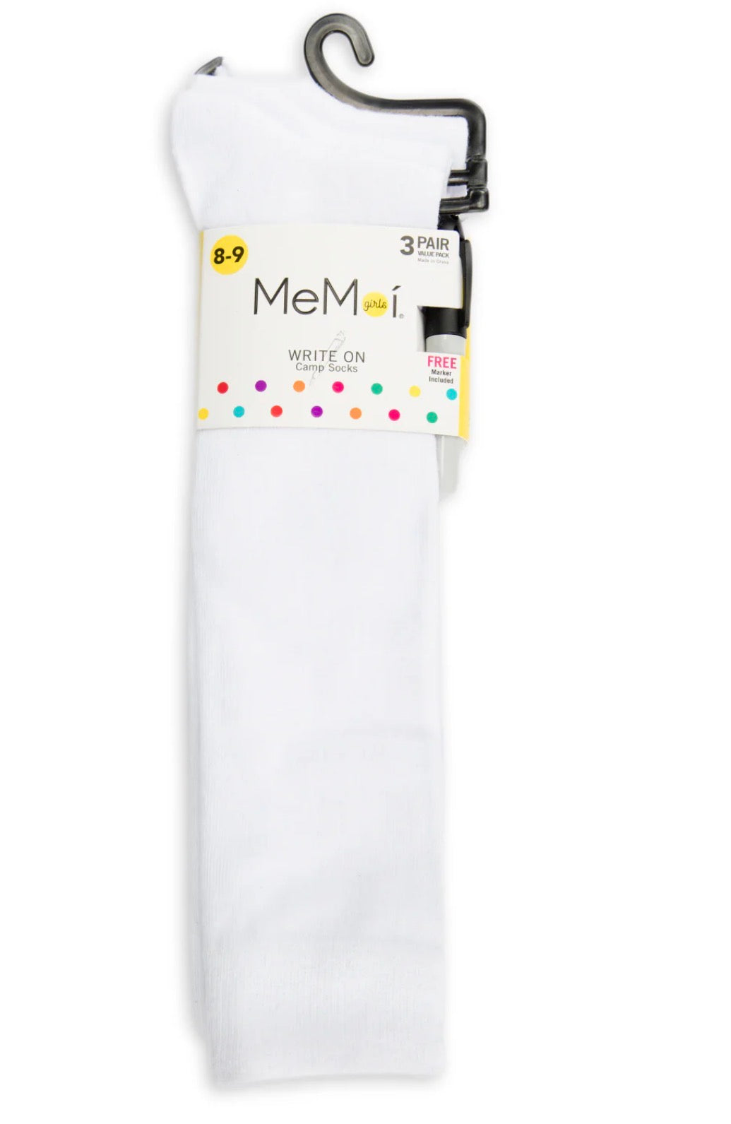 GIRLS | PEN SOCK | KNEE HIGH | 3PACK | WHITE