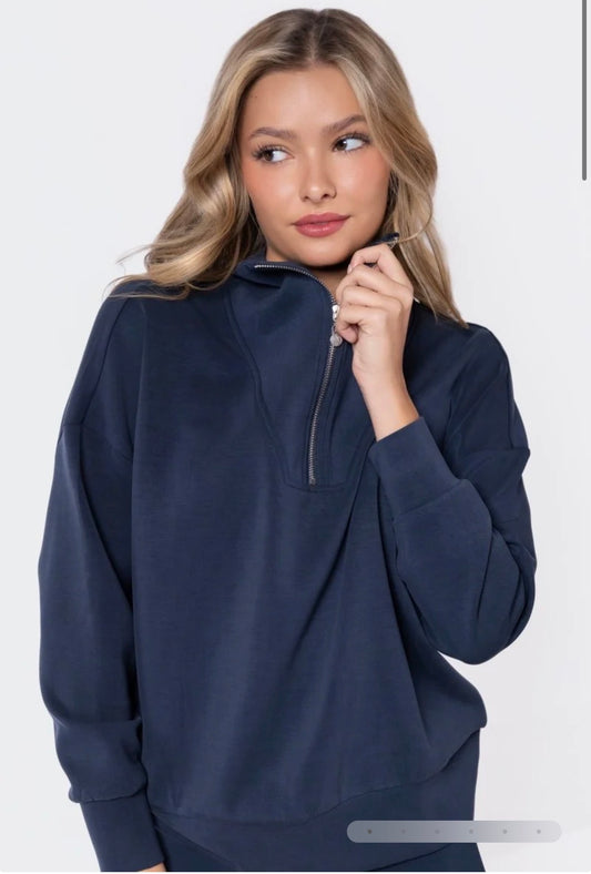 Mina Half Zip Navy