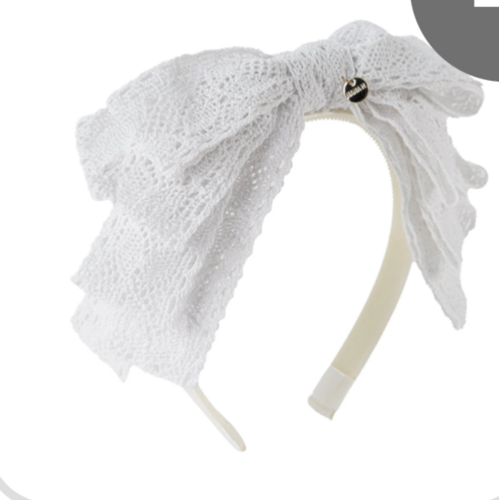 Lace head band white