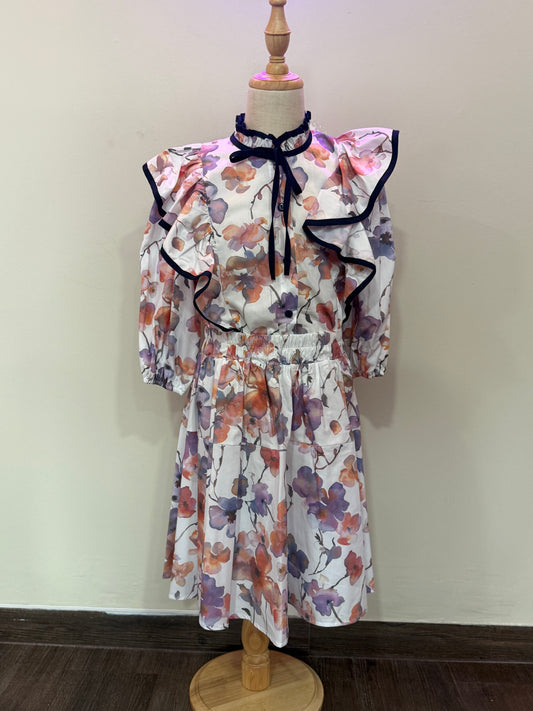 VIOLET PAINED FLOWER SET