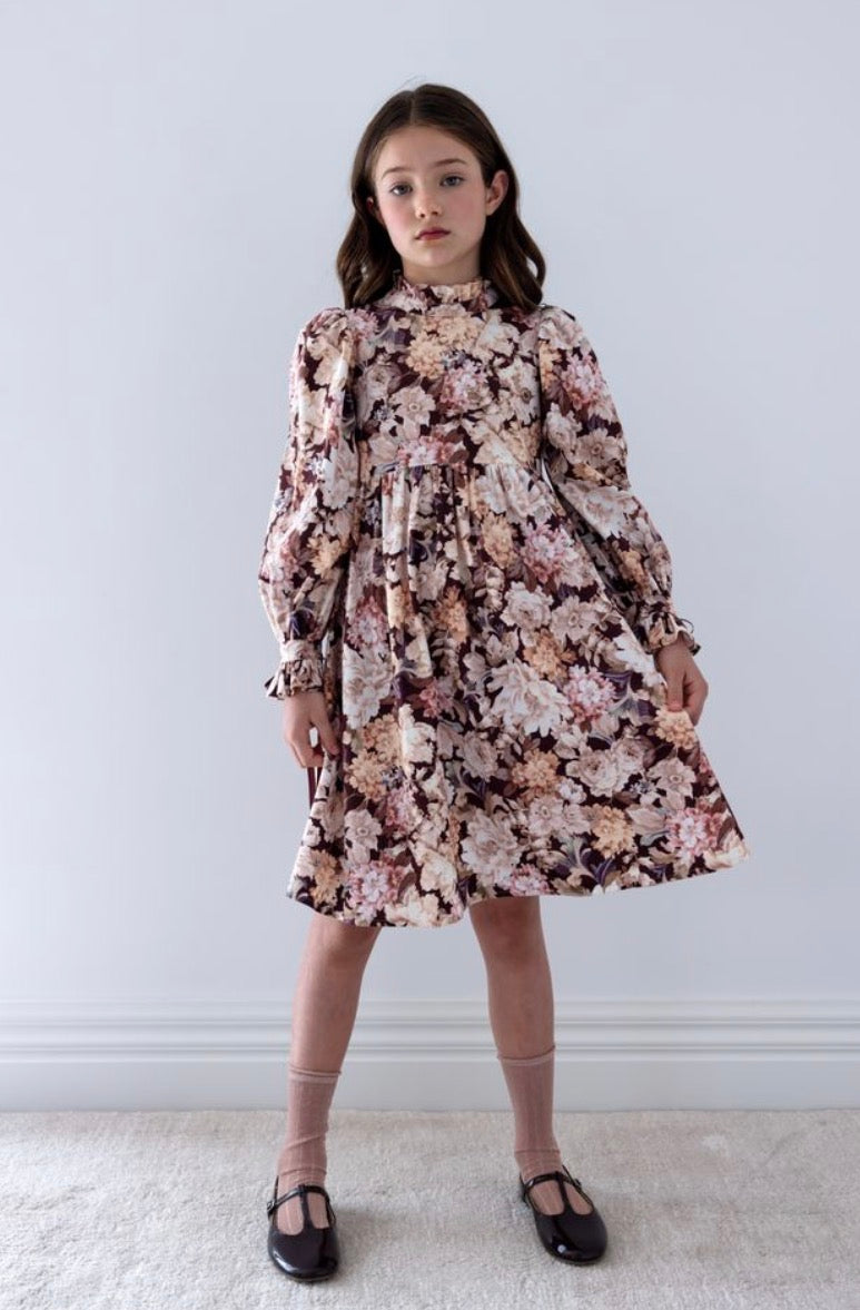 Winter Bloom Cord Dress