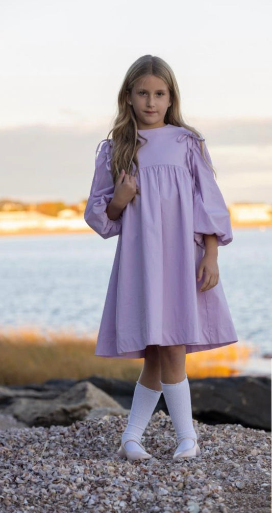 Lavender Tie Sleeve Dress