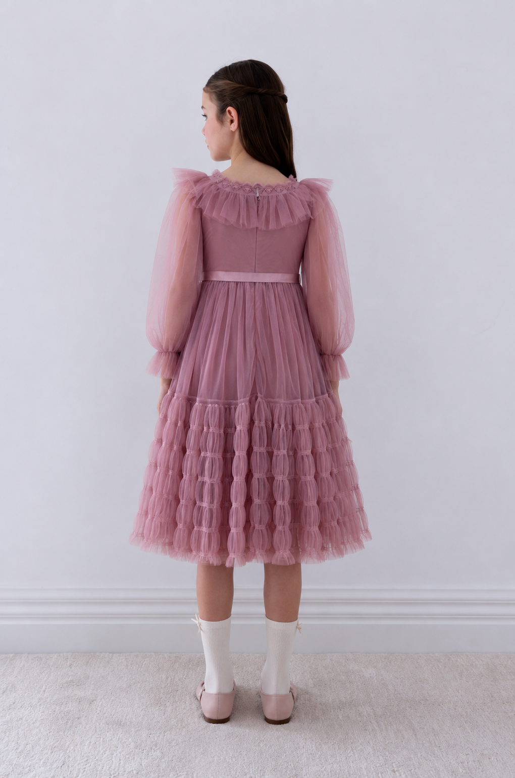 Smocked Tulle Hem Dress