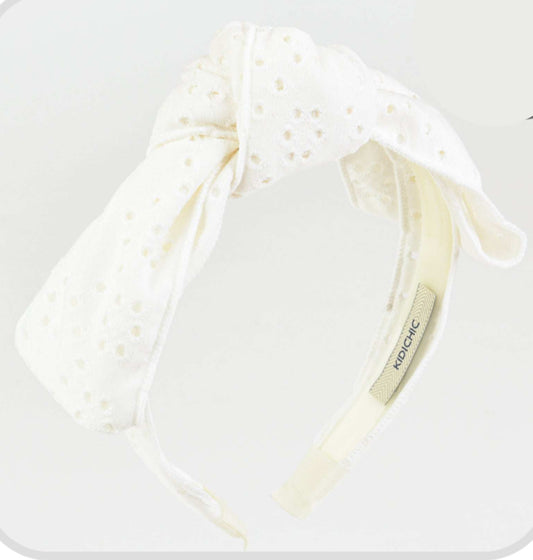 Eyelet headband white