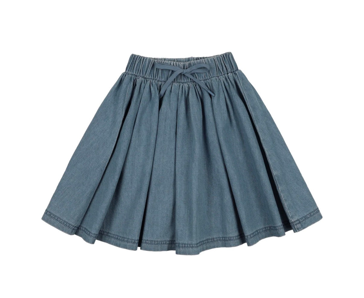 Denim Drawstring Skirt