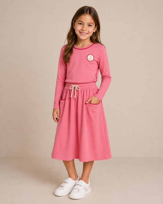 FRESH PINK CREW SET 3/4 SLEEVE