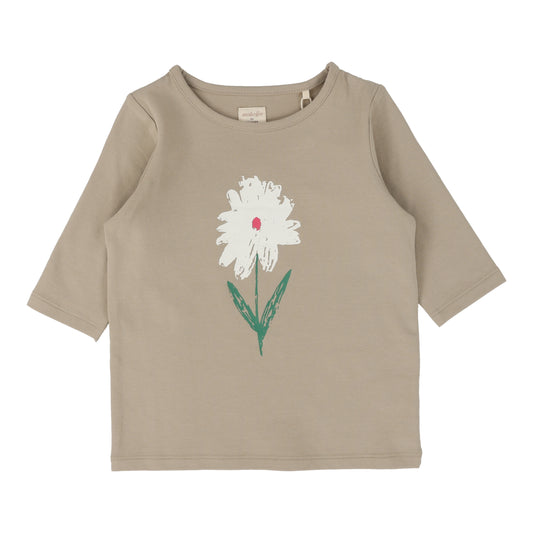 TAUPE FLOWER LONG SLEEVE SKIRT SET